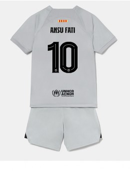 Barcelona Ansu Fati #10 Ausweichtrikot für Kinder 2022-23 Kurzarm (+ Kurze Hosen)